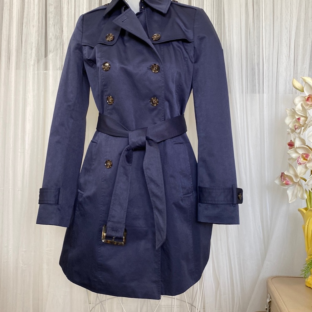Banana Republic navy blue trench coat